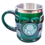 Caneca Térmica Palmeiras Com Tampa 500ml Quadrada