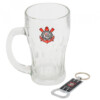 Caneca Vidro Corinthians Com Abridor Garrafas 450ml