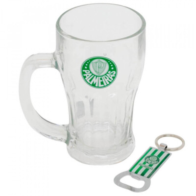 Caneca De Vidro Com Abridor De Garrafas Palmeiras 450ml