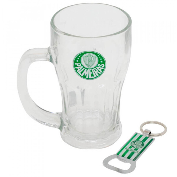 Caneca De Vidro Com Abridor De Garrafas Palmeiras 450ml