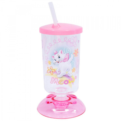 Copo Articulado Com Canudo Gata Marie 250ml