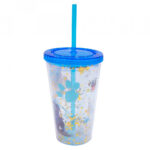 Copo Azul Com Canudo Elsa Frozen 200ml