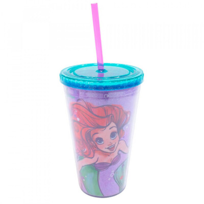 Copo Canudo Sereia Ariel 450ml