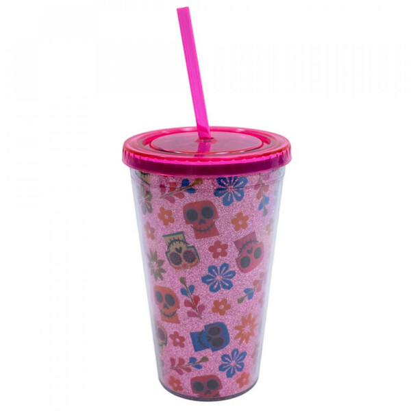 Copo Canudo Viva Caveira 450ml