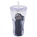 Copo Santos Com Canudo E Mochila Tipo Saco 550ml