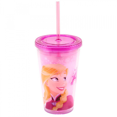 Copo Com Canudo Anna 450ml Frozen