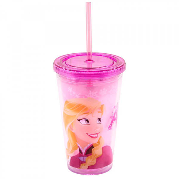 Copo Com Canudo Anna 450ml Frozen