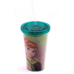 Copo Com Canudo Anna Elsa 450ml Frozen