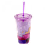 Copo Com Canudo Anna E Elsa 450ml Frozen
