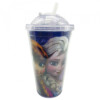 Copo Com Canudo Anna E Elsa Frozen 450ml