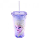 Copo Com Canudo Elsa 450ml Frozen