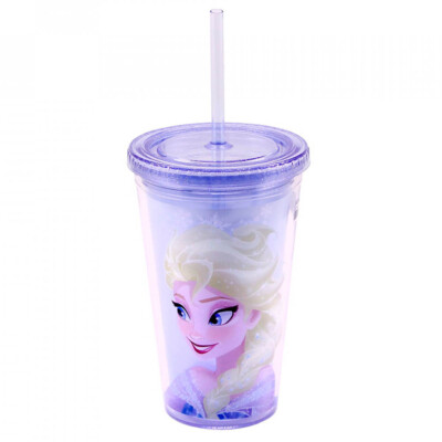 Copo Com Canudo Elsa 450ml Frozen