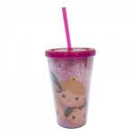 Copo Com Canudo Princesas Tsum Tsum 450ml