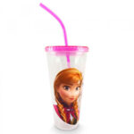 Copo Com Cubos De Gelo Anna E Elsa 600ml Frozen