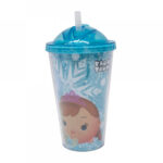 Copo Com Tampa E Canudo Anna Elsa E Olaf Frozen Tsum Tsum 450ml