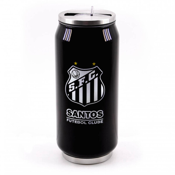 Copo De Inox Santos Com Canudo 350ml