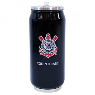 Copo De Inox Com Canudo Corinthians 350ml