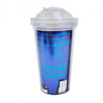 Copo De Plástico Santos Com Canudo 450ml