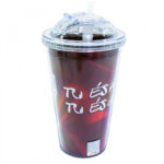 Copo De Plástico São Paulo Com Canudo 450ml
