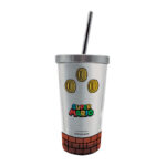 Copo Super Mario Coins Com Canudo 450ml
