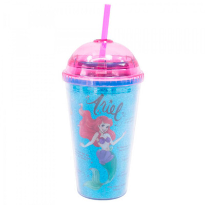 Copo Tampa Oval Sereia Ariel 450ml
