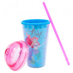 Copo Tampa Oval Sereia Ariel 450ml