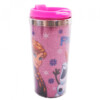 Copo Térmico Rosa Com Tampa Anna Elsa E Olaf Frozen 450ml