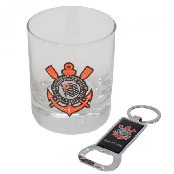Copo De Vidro Com Abridor Garrafas Corinthians 250ml