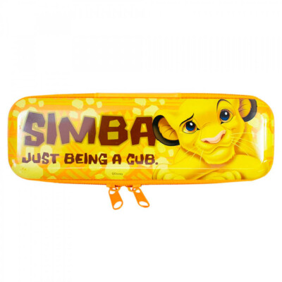 Estojo Metal Amarelo Simba Rei Leão 19x6cm
