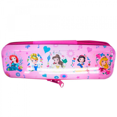 Estojo Metal Rosa Princesas Disney 19x6cm