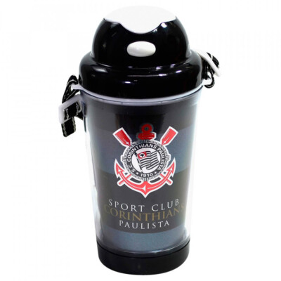 Garrafa Com Alça E Canudo Corinthians 350ml