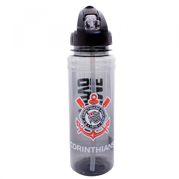 Garrafa De Plástico Corinthians Com Canudo Retrátil 700ml