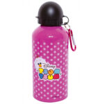 Garrafa Rosa De Alumínio Anna Elsa E Olaf Frozen Tsum Tsum 500ml