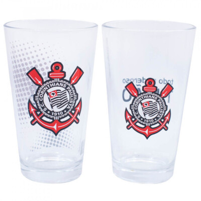 Conjunto 2 Copos De Vidro Corinthians 475ml