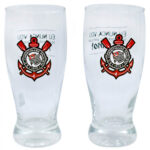 Conjunto 2 Copos Vidro Corinthians 350ml