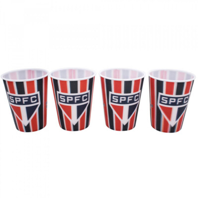Conjunto São Paulo Com 4 Copos 3d 400ml