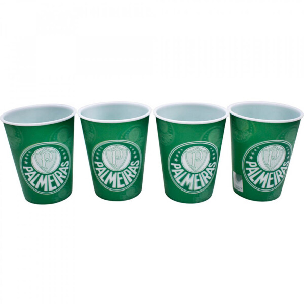 Conjunto Palmeiras Com 4 Copos 3d 400ml