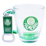 Conjunto Palmeiras Caneca De Vidro Com Abridor 370ml