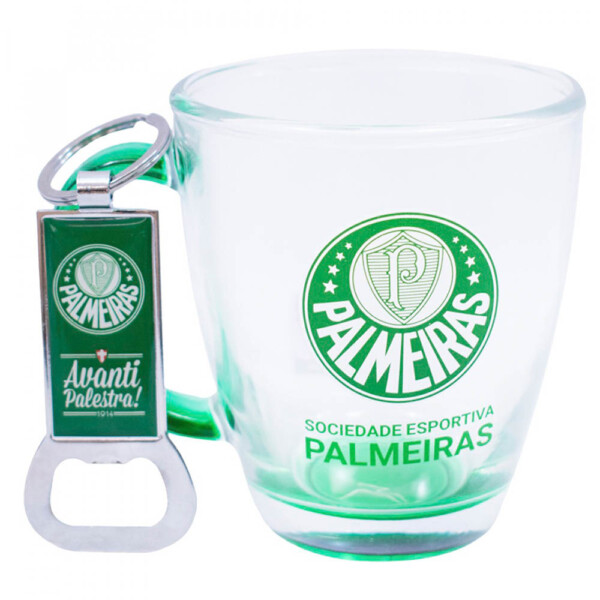 Conjunto Palmeiras Caneca De Vidro Com Abridor 370ml