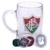 Caneca De Vidro Fluminense + Abridor De Garrafas 380ml