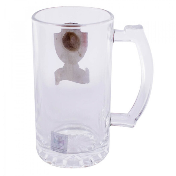 Caneca De Vidro Vasco Com Brasão De Metal 470ml