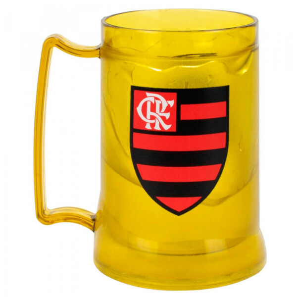 Caneca Gel Flamengo Congelante Térmico Amarelo 400ml