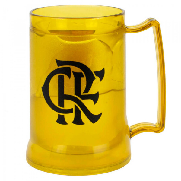 Caneca Gel Flamengo Congelante Térmico Amarelo 400ml
