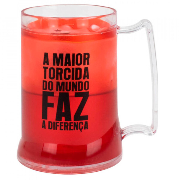 Caneca Gel Flamengo Congelante Térmico Vermelho 400ml
