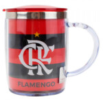 Caneca Térmica Flamengo Com Tampa Oval 450ml