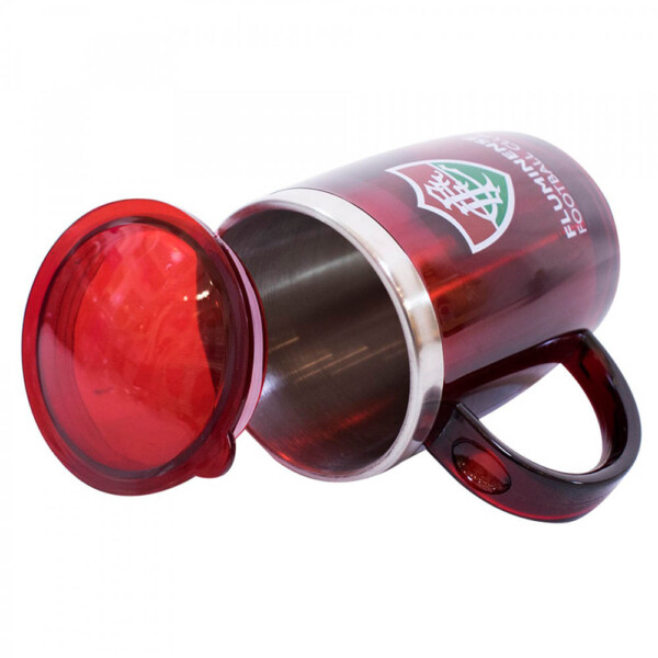 Caneca Térmica Fluminense Com Tampa Oval 450ml
