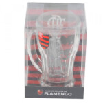 Caneca Vidro Flamengo Com Abridor Garrafas 450ml