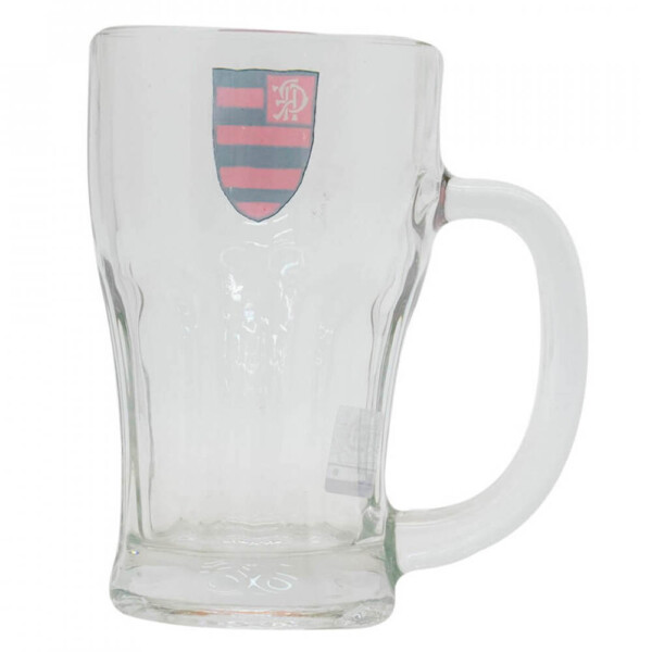 Caneca Vidro Flamengo Com Abridor Garrafas 450ml
