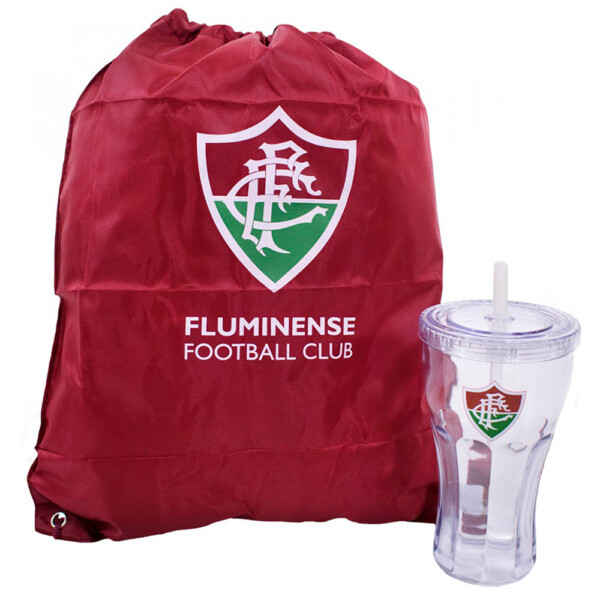 Copo Com Canudo Fluminense 550ml + Mochila Tipo Saco