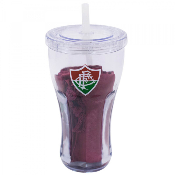 Copo Com Canudo Fluminense 550ml + Mochila Tipo Saco